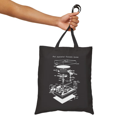 Anatomy of a Turntable - Cotton Canvas Tote Bag