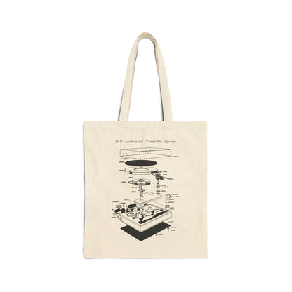 Anatomy of a Turntable - Cotton Canvas Tote Bag