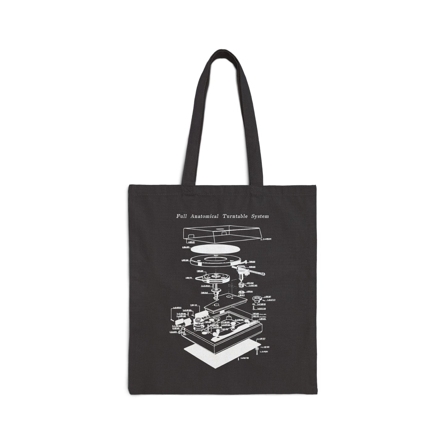 Anatomy of a Turntable - Cotton Canvas Tote Bag