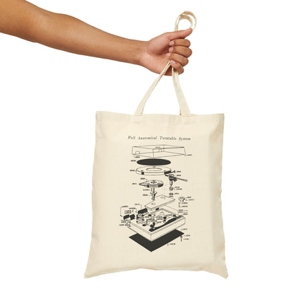 Anatomy of a Turntable - Cotton Canvas Tote Bag